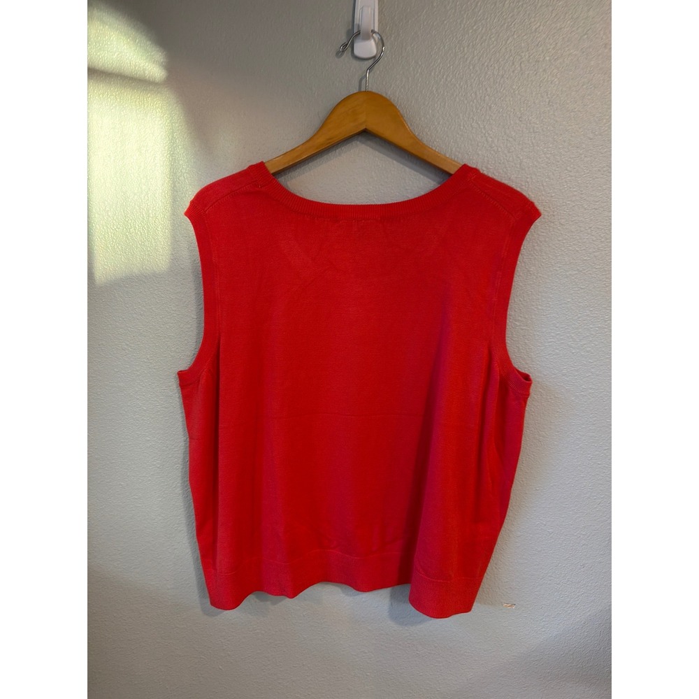 Cable & Gauge Sweater Vest Women 3X Red Knit Sleeveless Crew Neck NWT - Picture 2 of 7